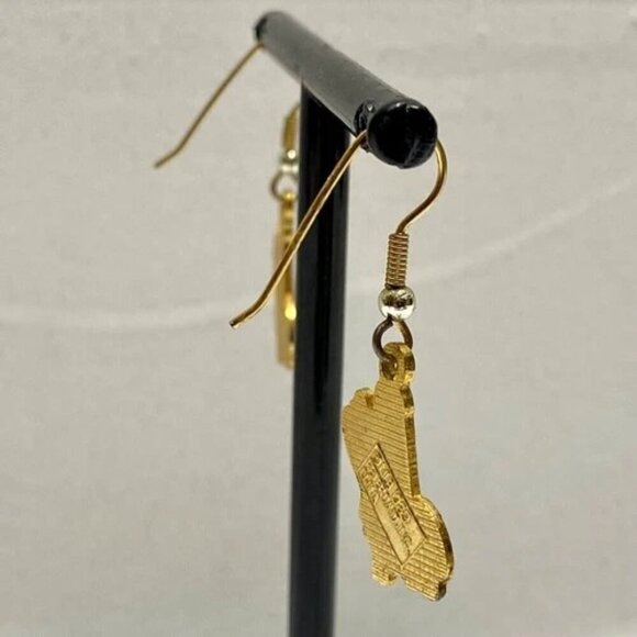 LA Dodgers Baseball Earrings Vintage Official MLB 1989 Gold Dangle Hook Pierced - Picture 8 of 15